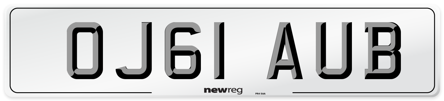 OJ61 AUB Number Plate from New Reg